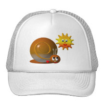 Cute snail with smiling sun hat