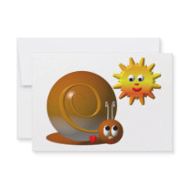 Cute snail with smiling sun