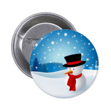 Cute Snowman Button