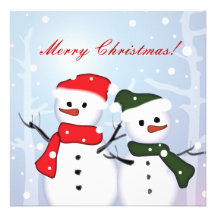 Cute Snowman  Christmas Party Invitation