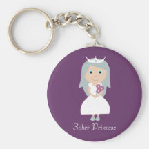 Cute Sober Princess Cartoon Character Purple Key Chains