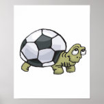 cute soccer turtle posters