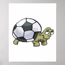 cute soccer turtle poster