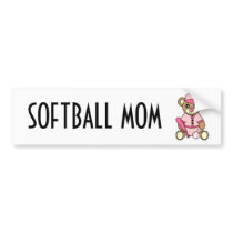 Cute Softball Mum -  Girl Teddy Bear Pink
