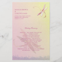 Cute Southern Dragonfly Wedding Programs (5.5x8.5) Flyer Design