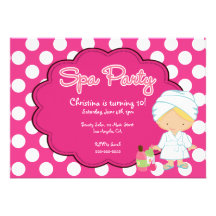 Cute Spa Day Birthday Party Invitation
