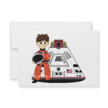 Cute Spaceman RSVP Card Invitations