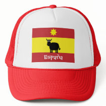 Cute Spanish Bull, Smiling Sun & Flag