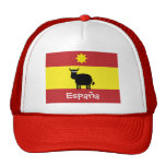Cute Spanish Bull, Smiling Sun & Flag Trucker Hats