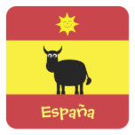 Cute Spanish Bull, Sun & Flag