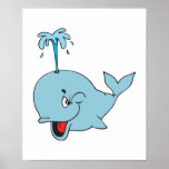 cute spouting whale posters