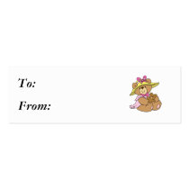 Cute Spring Bonnet Teddy Bear Business Card Template