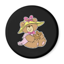 Cute Spring Bonnet Teddy Bear Fridge Magnet