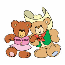 cute square dancing teddy bears design photo cut outs