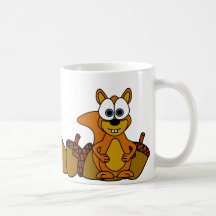 Cute Squirrel Cartoon Mugs