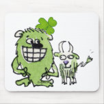 Cute St Patricks Day Cartoon Creatures Mousepad