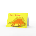 Cute Stegosaurus Dinosaur Birthday Card Template