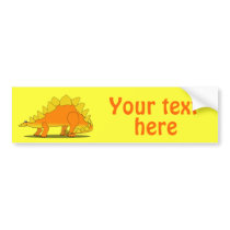 Cute Stegosaurus Dinosaur Cartoon Template Bumper Sticker