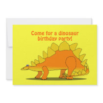 Cute Stegosaurus Dinosaur Cartoon Template Personalized Invitations