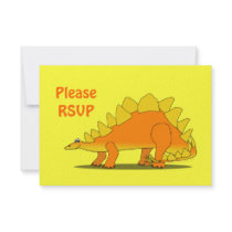 Cute Stegosaurus Dinosaur Cartoon Template Personalized Announcements