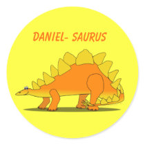 Cute Stegosaurus Dinosaur Cartoon Template Sticker