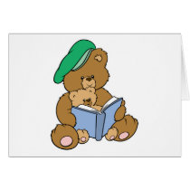 Cute Story Time Teddy Bear Design Greeting Card