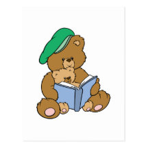 Cute Story Time Teddy Bear Design Post Card