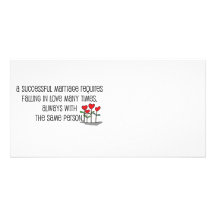 Cute, "Successful Marriage" quote Custom Photo Card