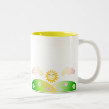 Cute sun kawaii cartoon mug