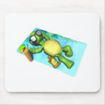 cute sun tanning turtle mousepads