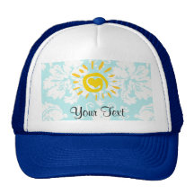 Cute Sun; Teal Damask Hat