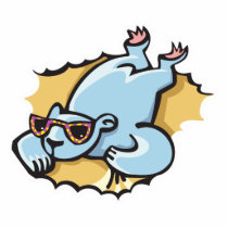 cute sunbathing polar bear photo cut out