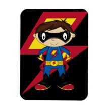Cute Superhero Boy Flexible Magnets