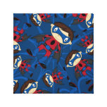 Cute Superhero Boy Pattern Stretched Canvas Print