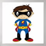 Cute Superhero Boy Posters