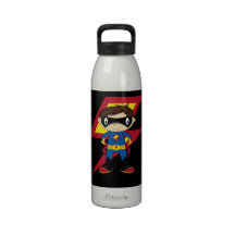 Cute Superhero Boy Reusable Water Bottles