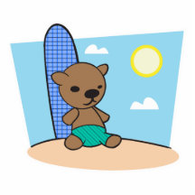 cute surfer teddy bear photo cut out