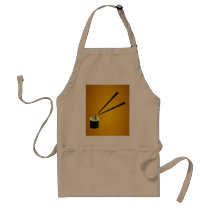 Cute Sushi Roll In Corner With Chopsticks Apron