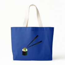 Cute Sushi Roll In Corner With Chopsticks Bags