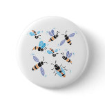 cute swarm of bees buttons