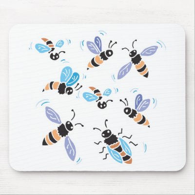 cute swarm of bees mouse pads by doonidesignsanimals