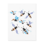 cute swarm of bees postcards
