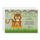 CUTE Sweet Baby Tiger Vines Jungle Birthday Personalized Invitations