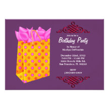 CUTE Sweet Birthday Gift Personalized Invite