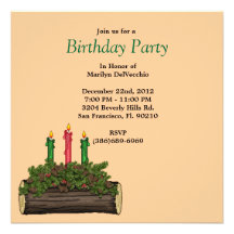 CUTE Sweet Candles on a Log Bithday Party Invite