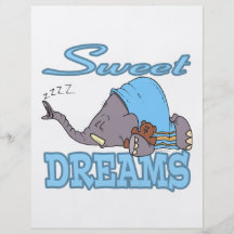 cute sweet dreams sleeping elephant personalized flyer