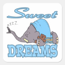 cute sweet dreams sleeping elephant stickers