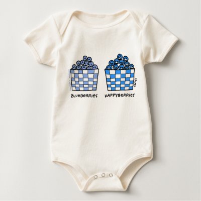 Cute Sweet & Funny Blueberries Cartoon Baby T Shirts by Swisstoons