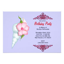 CUTE Sweet Seashell Bithday With Red Personalized Announcement
