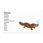 Cute swimming duck-billed platypus business card template